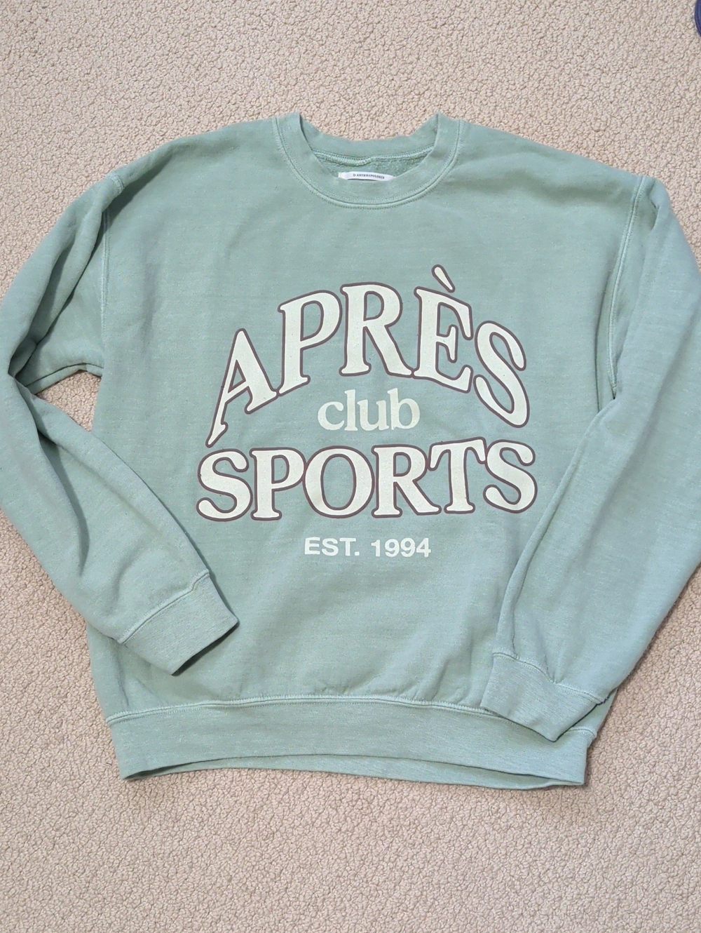 Anthropologie Mint Green "Après Club Sports" Crewneck Sweatshirt